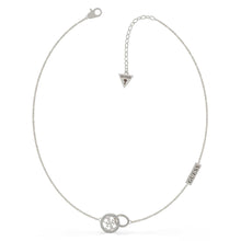  Ladies Stainless Steel Signature Guess Hoop Necklace With Swarovski Crystal