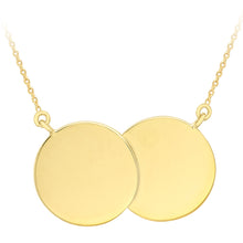  9ct Gold Large Double Disc Necklace