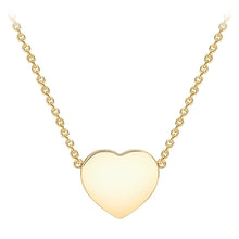  9ct Gold Heart Shaped Disc Necklace