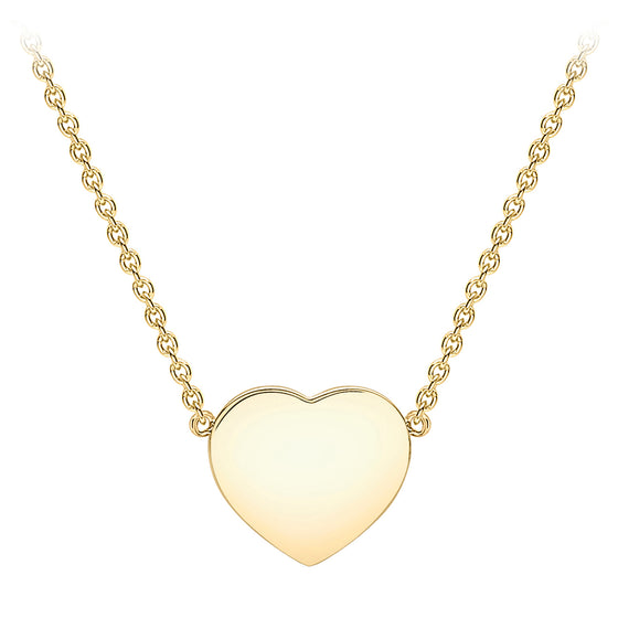 9ct Gold Heart Shaped Disc Necklace