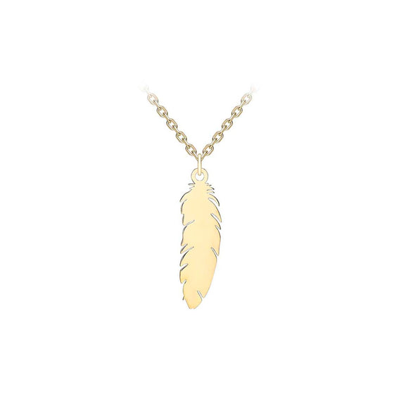 9ct Gold Feather Pendant