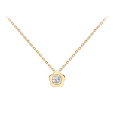  9ct Gold CZ Flower Style Necklace