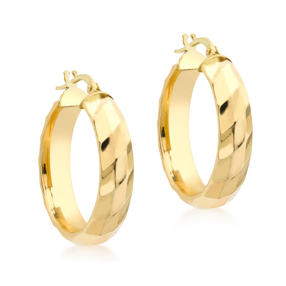 9ct Gold Concave Style Hoop Earrings