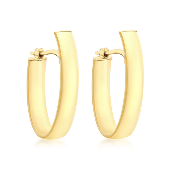 9ct Gold Flat Band Style Earrings