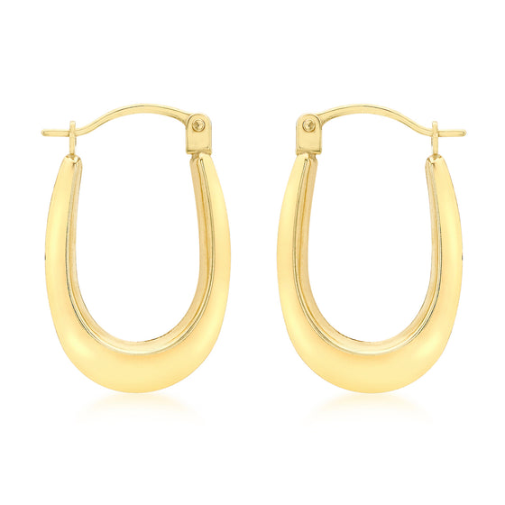 9ct Gold Plain Polished Creole Earrings