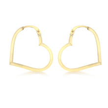  9ct Gold Heart Shape Creole Earrings