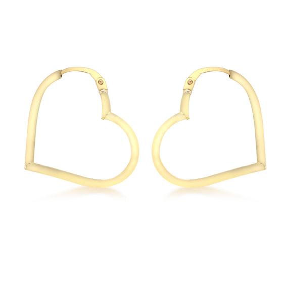 9ct Gold Heart Shape Creole Earrings