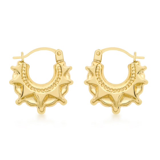 9ct Gold Fancy Creole Earring