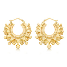  9ct Gold Large Fancy Creole Earrings