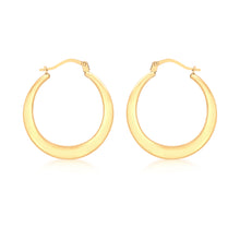  9ct Gold Flattened Round Creole Earrings