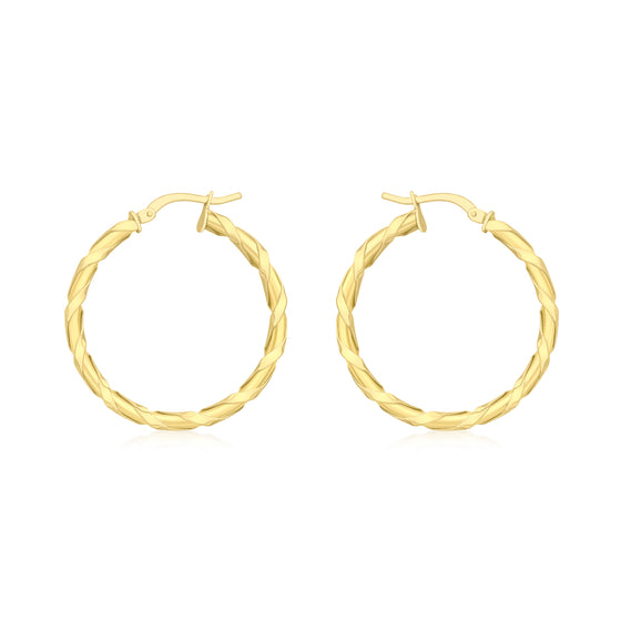 9ct Gold Flat Twist Earrings