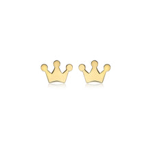  9ct Small Crown Stud Earrings