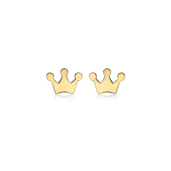 9ct Small Crown Stud Earrings