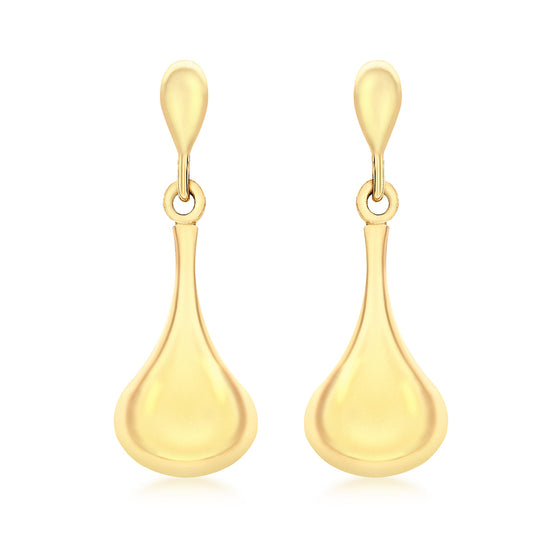 9ct Gold Bell Shaped Drop Earrings
