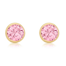  9ct Gold Pink CZ Stud Earrings