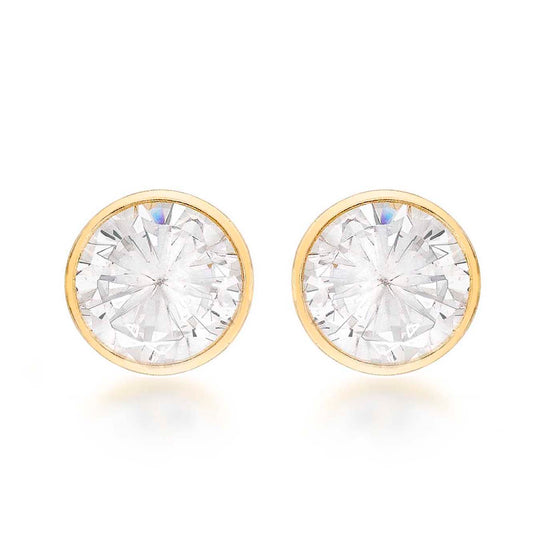 9ct Gold CZ Stud Earrings