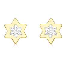  9ct Star Shaped CZ Earrings