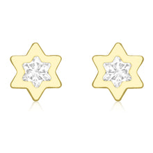  9ct Star Shaped CZ Earrings