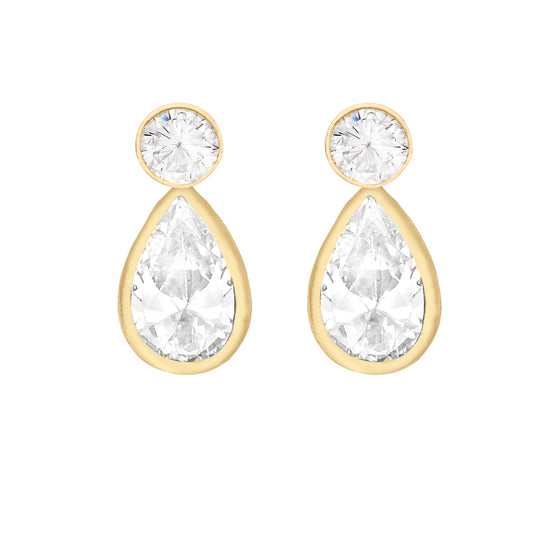 9ct Gold CZ Drop earrings