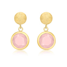  9ct Pink Crystal Drop Earrings