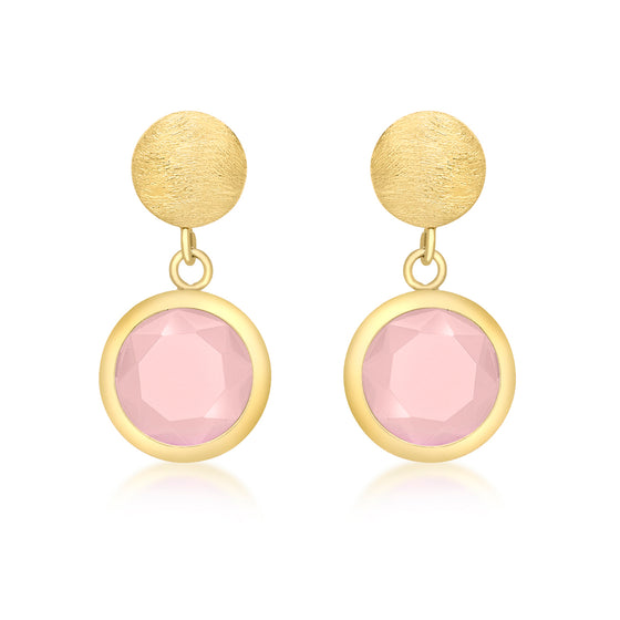 9ct Pink Crystal Drop Earrings