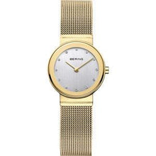  Ladies Gold Plated Bracelet Watch Silver Dial