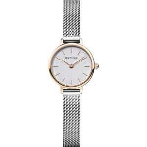 Ladies Rose Gold Case With Stainless Steel Bracelet And Silver Dial