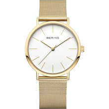  Gents Gold Plated Bracelet Watch With White Dial