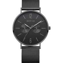  Gents Black Stainless Bracelet Watch With Black Dial