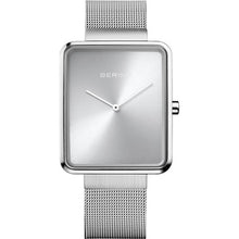  Gents Stainless Steel Bracelet Watch With Silver Rectangular Dial