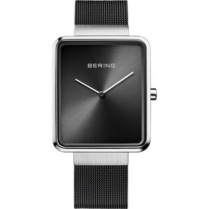 Gents Black Stainless Bracelet Watch With Black Dial