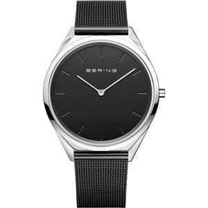 Unisex Stainless Steel Strap Watch With Black Dial