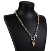 Two Tone Knotted 46cm Chain Necklace with a Diamante Heart Pendant