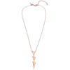 Rose Gold Plated Delicate Necklace with a 3 Heart Drop Pendant