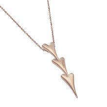  Rose Gold Plated Delicate Necklace with a 3 Heart Drop Pendant