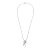 Long 70cm Silver Plated Fashion Necklace with Silver Drop Hearts