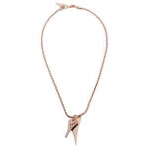 Rose Gold Plated Boo Style Heart Necklace 47cm With Modern Chain and Czech Crystals