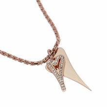  Rose Gold Plated Boo Style Heart Necklace 47cm With Modern Chain and Czech Crystals