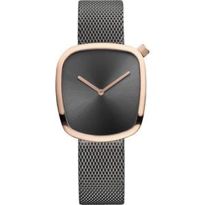 Ladies Rose Gold Plated Bracelet Watch With Grey Dial