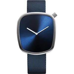 Unisex Stainless Steel Blue Bracelet Watch With Blue Dial