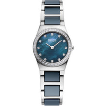  Ladies Blue Ceramic And Stainless Bracelet Watch With Blue Dial