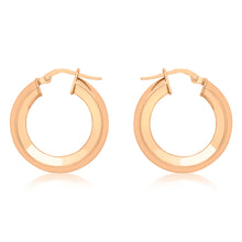 9ct Rose Gold Plain Hoop Earrings