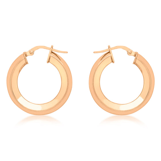 9ct Rose Gold Plain Hoop Earrings