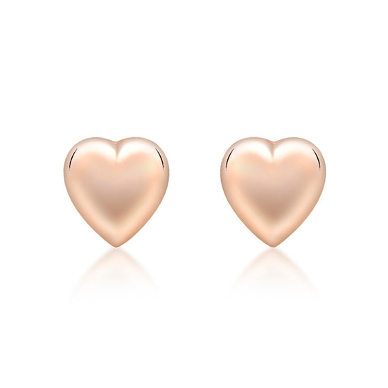 9ct Rose Gold Heart Earrings