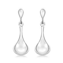  9ct White Gold Bell Shaped Drop Earrings