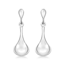  9ct White Gold Bell Shaped Drop Earrings