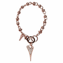  Rose Gold Plated Cannes Heart Knot Chain Bracelet