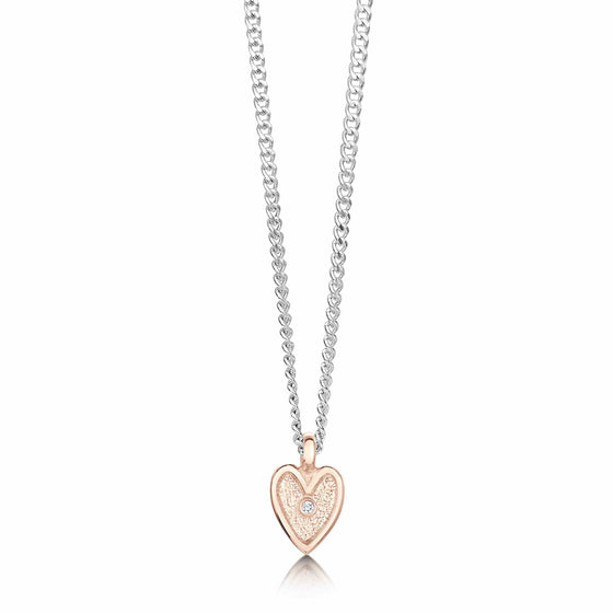 Secret Heart Diamond 9ct Rose Gold Necklace