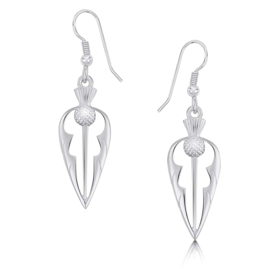 Thistle Drop Silver Earrings