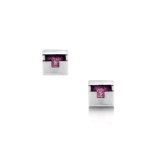  Castle Small Silver Purple Enamel Earrings